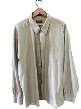 Joseph & Feiss Button-Down Collar Shirt Long Sleeves Tan, Men's Size 18.5 Neck